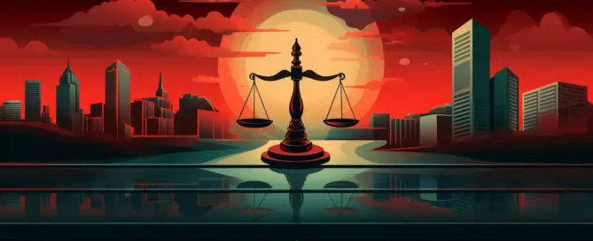 Balança do meio jurídico, representando lawtechs e legaltechs.