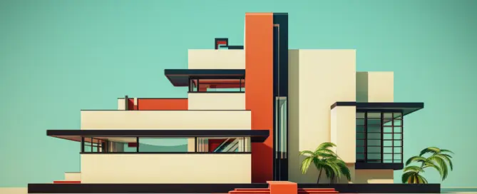 casa modernista com design de segurança residencial