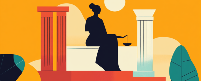 silhueta de mulher com balança