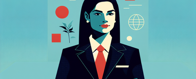 advogada em fundo azul