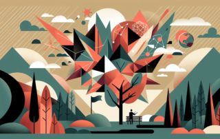 paisagem em representação minimalista em prol do seguro de responsabilidade civil ambiental
