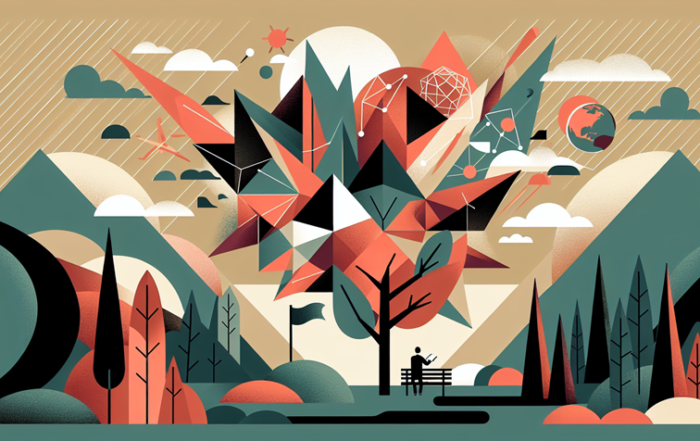 paisagem em representação minimalista em prol do seguro de responsabilidade civil ambiental