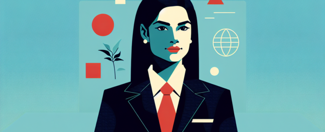 advogada em fundo azul