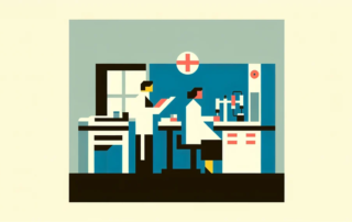 médicos protegidos por seguro trabalhando em consultório