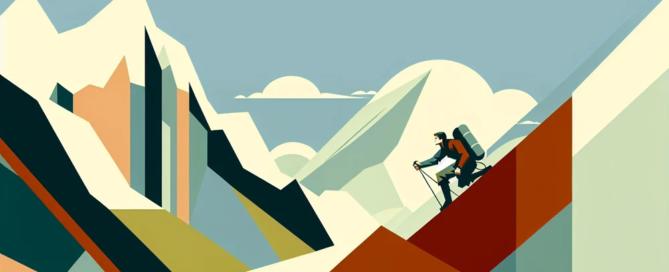 homem praticando alpinismo seguro