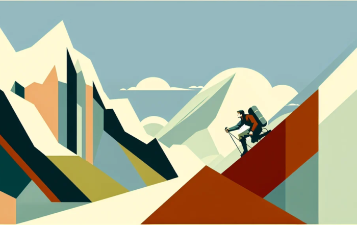 homem praticando alpinismo seguro