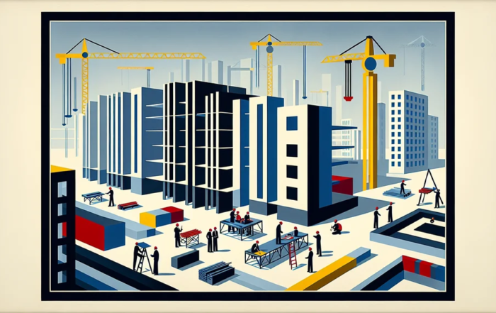 prédios em construção com seguro de riscos de engenharia