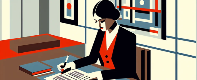 mulher assinando contrato de seguro garantia