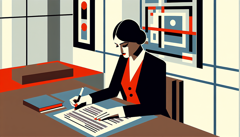 mulher assinando contrato de seguro garantia