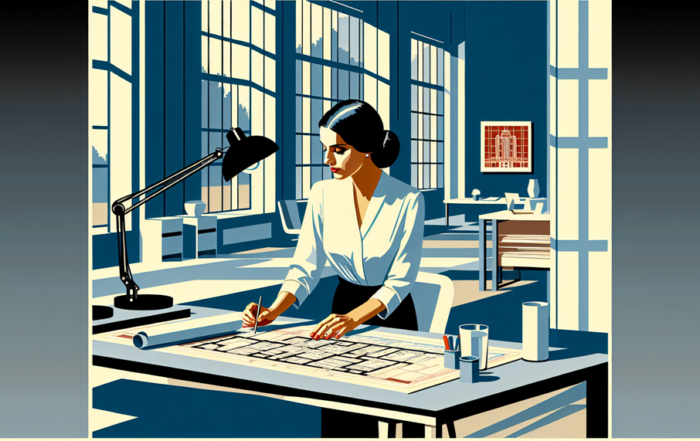 engenheira no escritório protegida por seguro de responsabilidade civil profissional para engenheiros