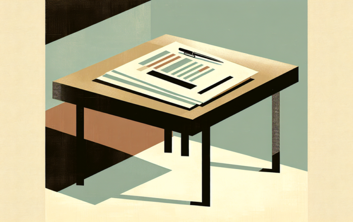 Documentos de seguro sobre a mesa