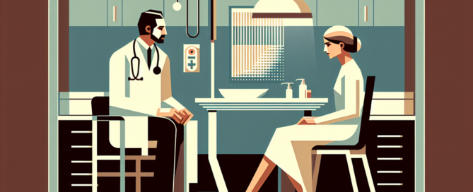 Mulher em consulta médica protegida por seguro de vida