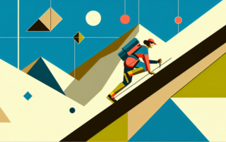 Mulher praticando alpinismo protegida por seguro